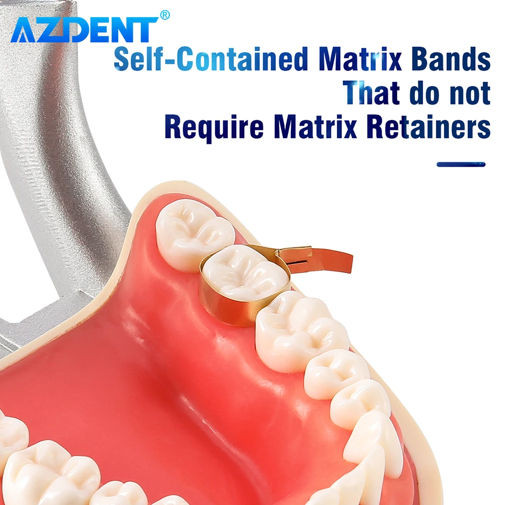 100 шт. стоматологические Матричные полосы T-Bands AZDENT 0 05 мм изогнутые прямые для