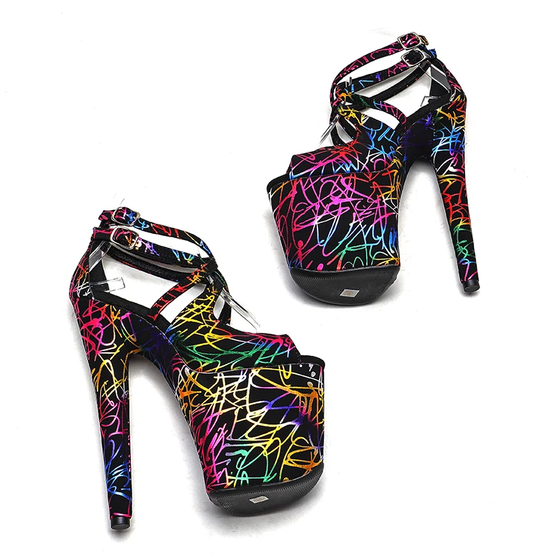 Leecabe 20cm/8inch high heel sandals  sexy model shoes pole dance shoes Women platform heel sandals 1BZ