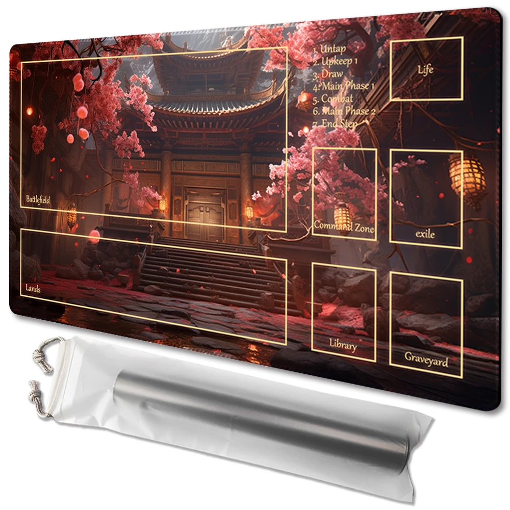

Flower Temple-Board Game TCG Playmat Table Mat Game Size 60X35 CM Mousepad Compatible for MTG CCG