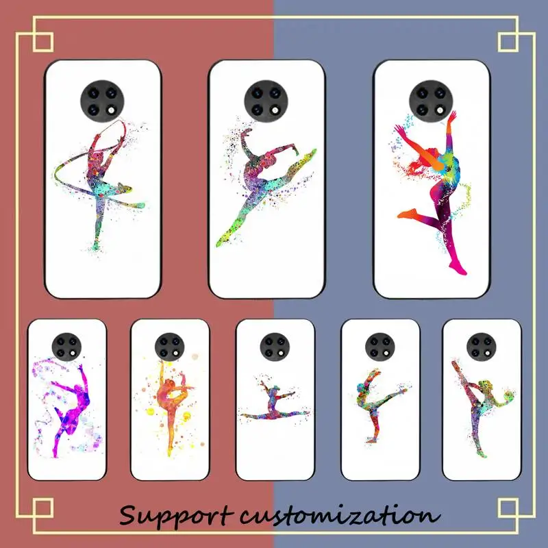 

FHNBLJ Gymnastics Water Color Phone Case for Redmi 8 9 9A for Samsung J5 J6 Note9 for Huawei NOVA3E Mate20lite cover