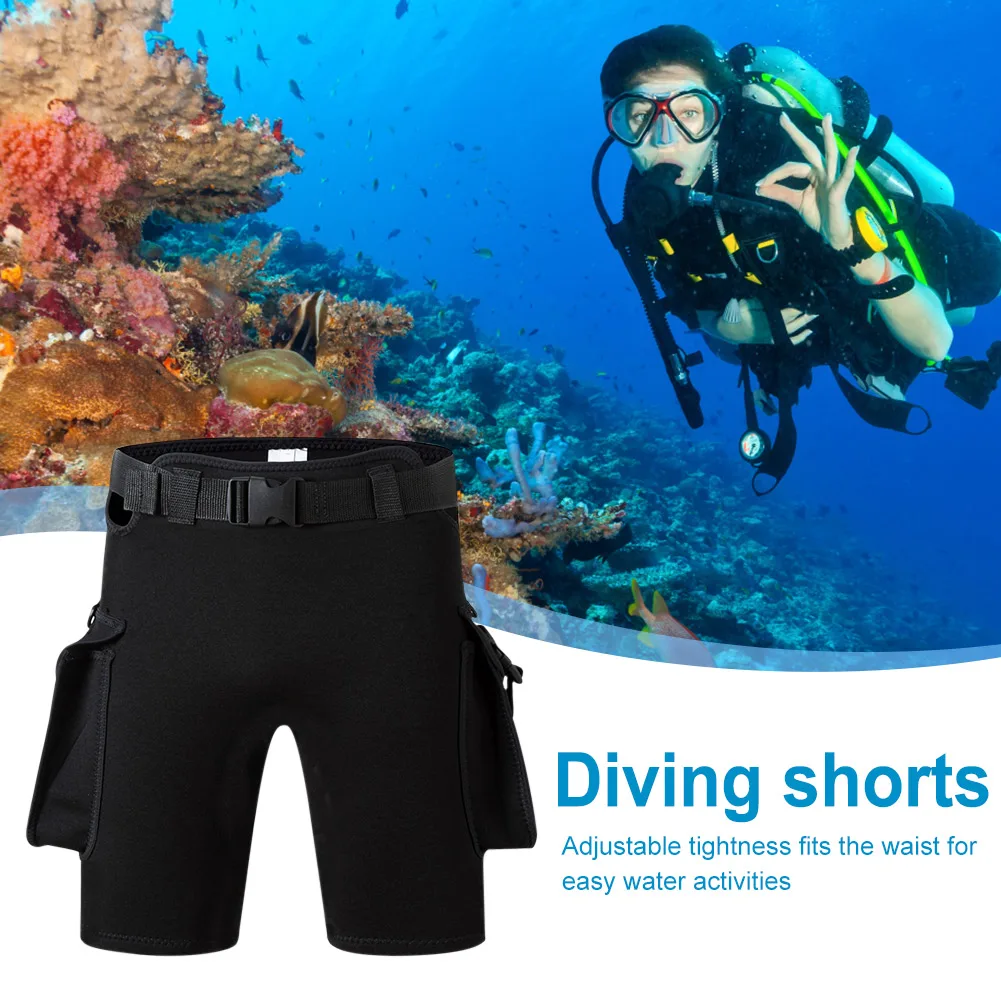 

Neoprene Diving Shorts with 2 Pocket Diving Skin Shorts High Waist Adjustable Waistband Elastic Anti-scratch Outdoor Accessories