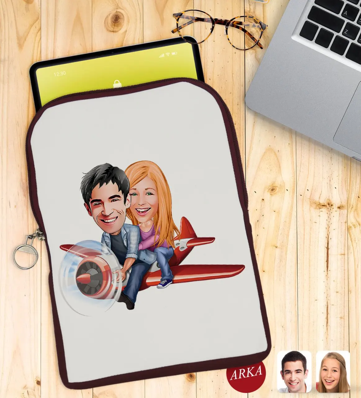 

Персонализированный портативный защитный чехол для планшета в стиле Дня Святого Валентина