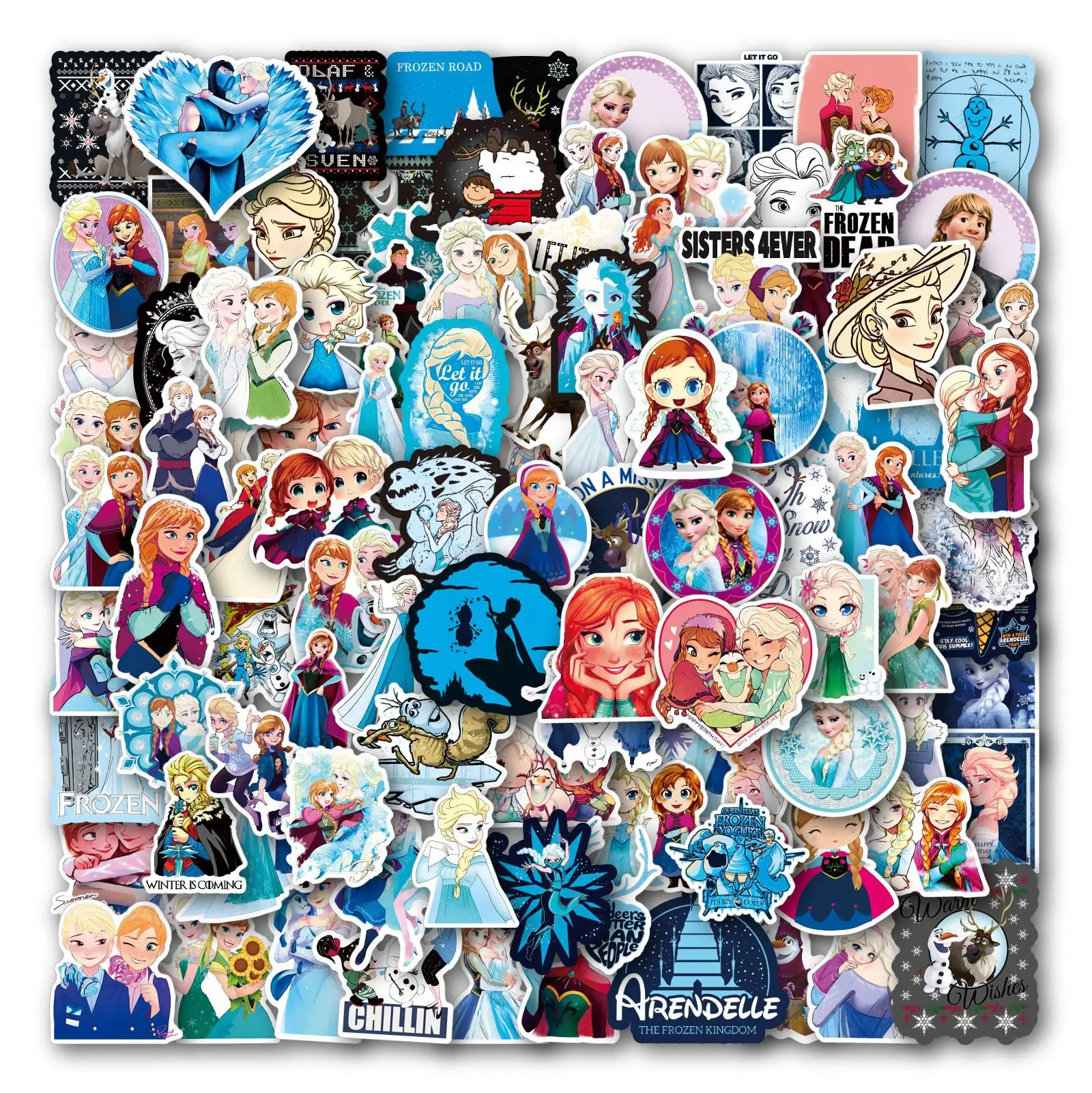 

30/50/100pcs Cartoon Elsa Frozen Graffiti Sticker Waterproof Luggage Luggage Notebook Skateboard Motorcycle Sticker Car Sticker