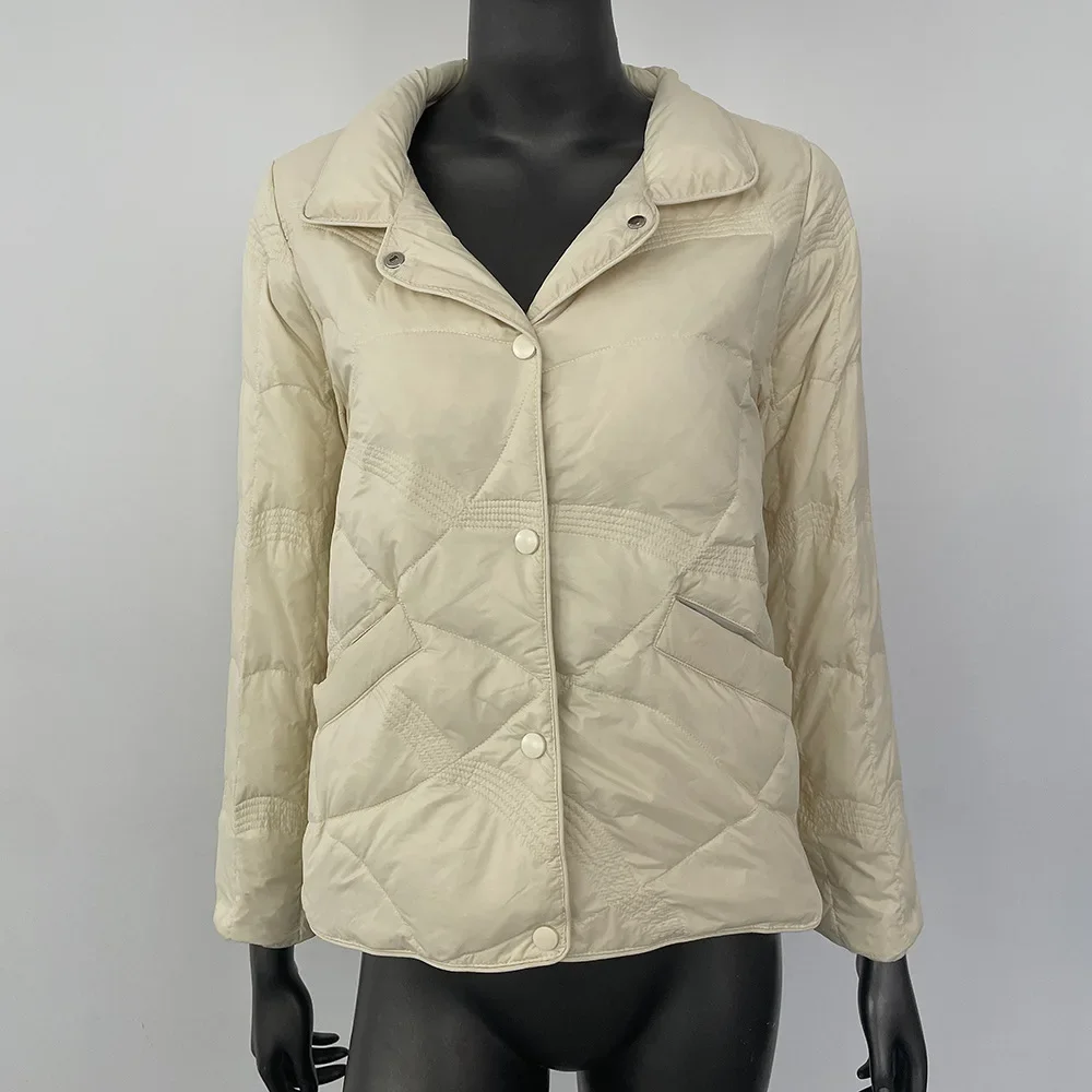 Высококачественный укороченный пуховик для женщин теплое белое пальто на утином