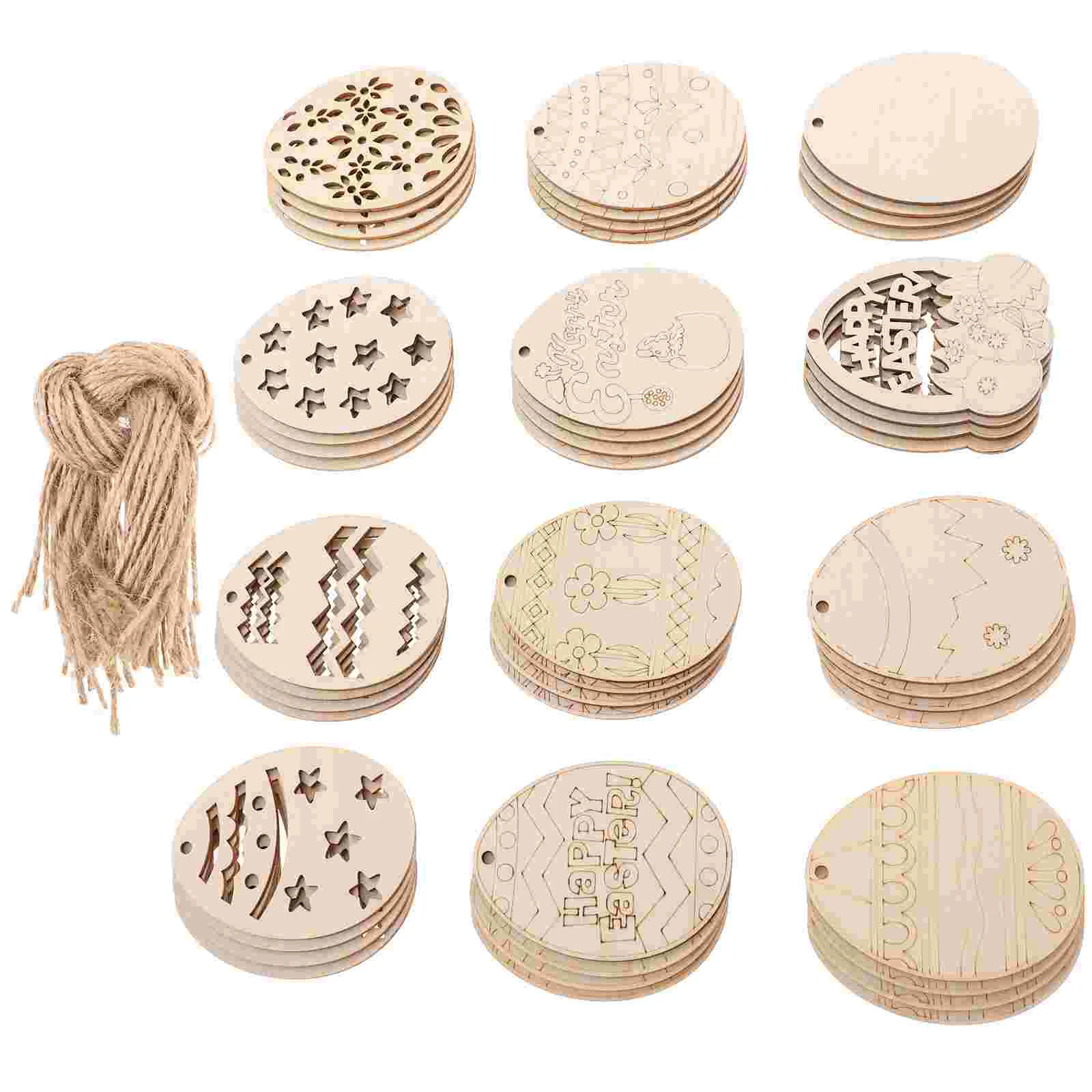 

48Pcs Wood Discs Wooden Eggs Wood Eggs Eggs Wooden Slices Eggs Wood Cutout Eggs Wood Slices Eggs Wooden Cutout