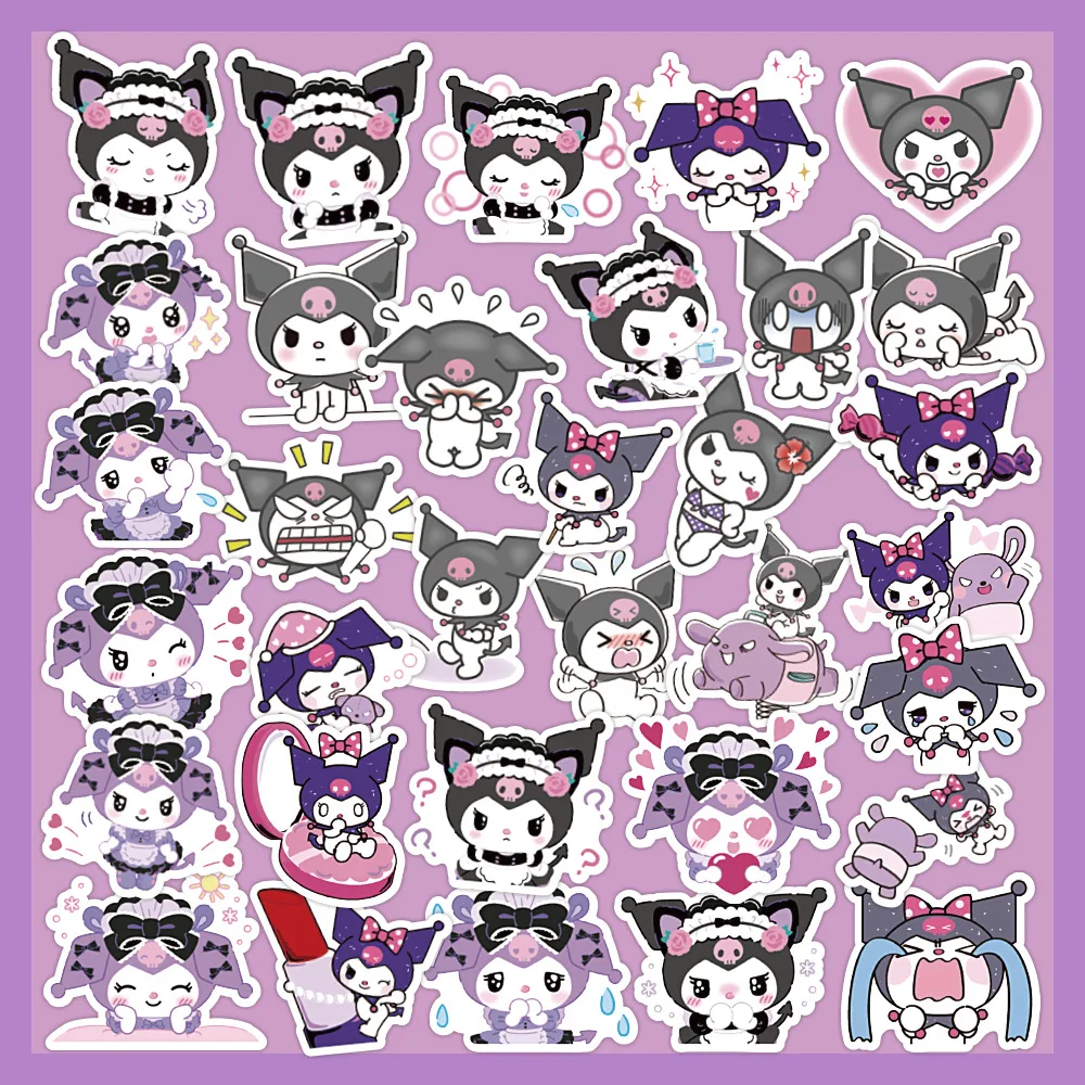 60pcs Sanrio Sticker Mobile Phone Suitcase Skateboard Decorative Sticker Cute  Anime Stickers  Kuromi  Sticker Pack Laptop Skin