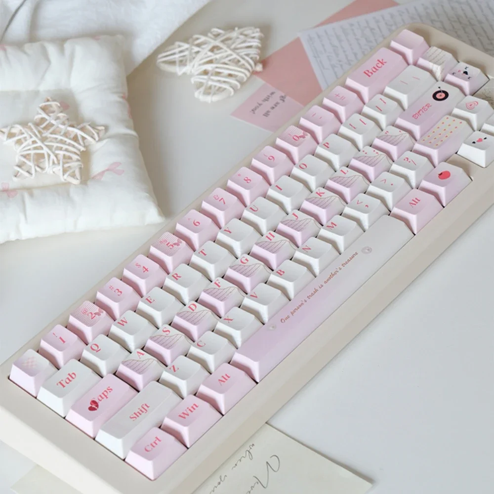 Колпачки для клавиш с розовой надписью Love 152 Алиса раскладка 2.25U/7U/2U Pbt сублимация