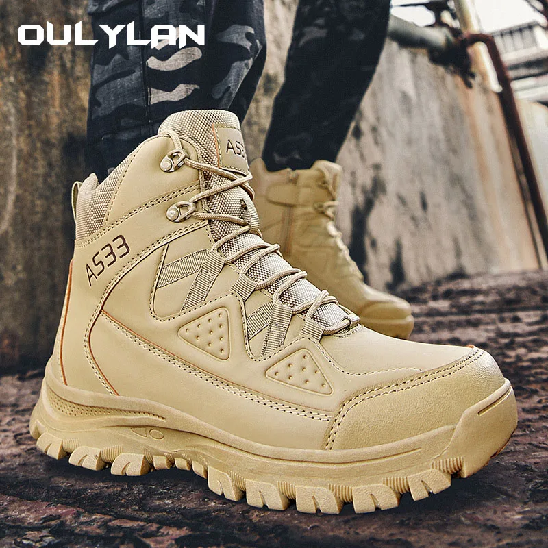 

Мужская обувь для скалолазания, пешего туризма, мужские военные ботинки для пустыни, водонепроницаемая Рабочая защитная обувь