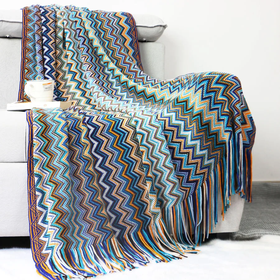 

Bohemian Blanket Knitted Blanket Sofa Blanket Office Air Conditioner Blanket Decoration Sofa Home Textile Finished Products