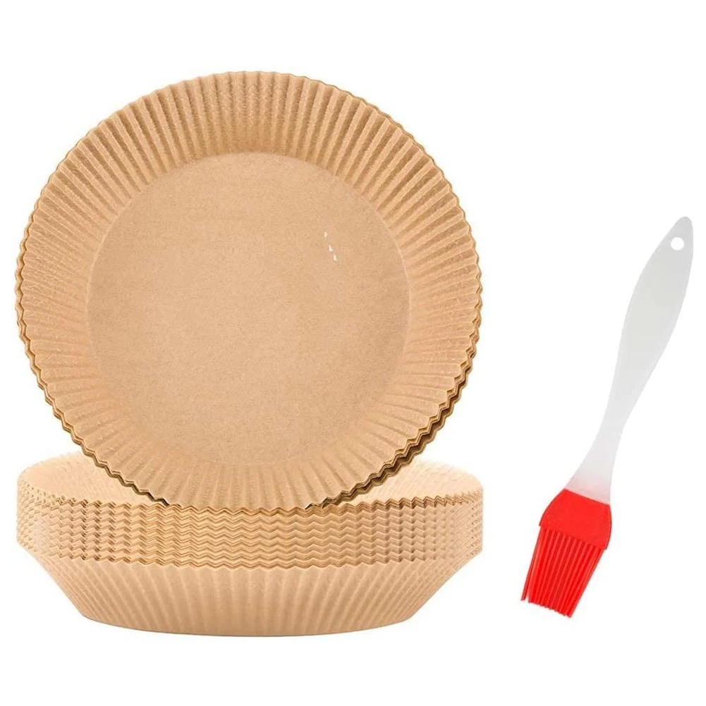 

Disposable Paper Liner, Air Fryer Parchment Paper Liners Non-Stick Disposable for Baking Roasting Oven Microwave Brown