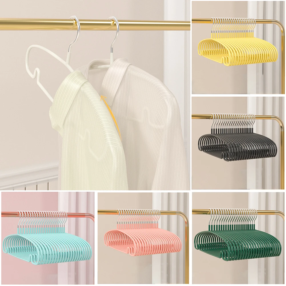 

10pcs Non-slip Clothes Hanger High Quality Pvc Stable Dresses Multi-use Storage Organizer for Dry and Wet Clothing Dry Rack 행거