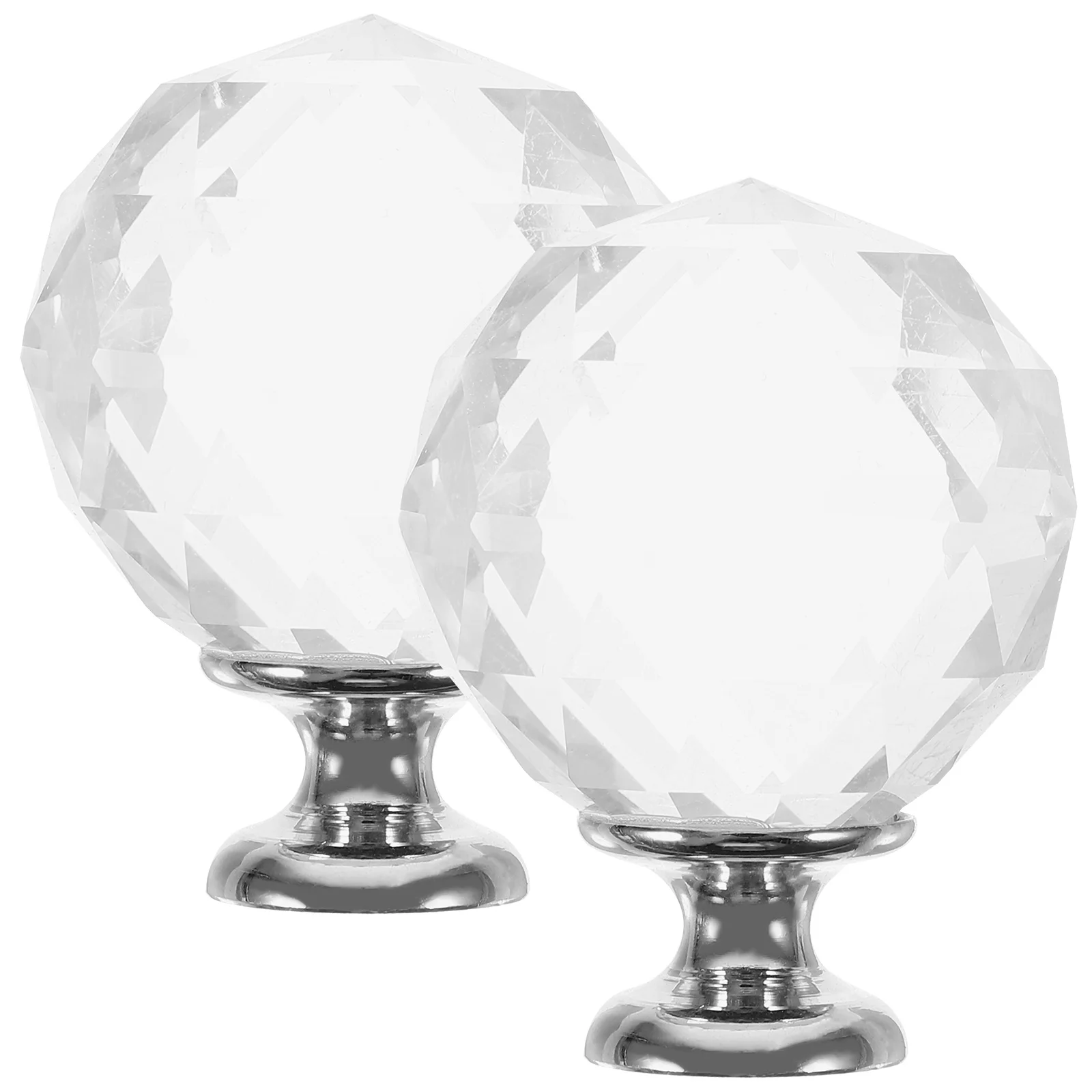 

2 Pcs Storage Credenza Drawer Knob Handle For Dresser Drawers Wardrobe Lockers Door Handles Iron Crystal