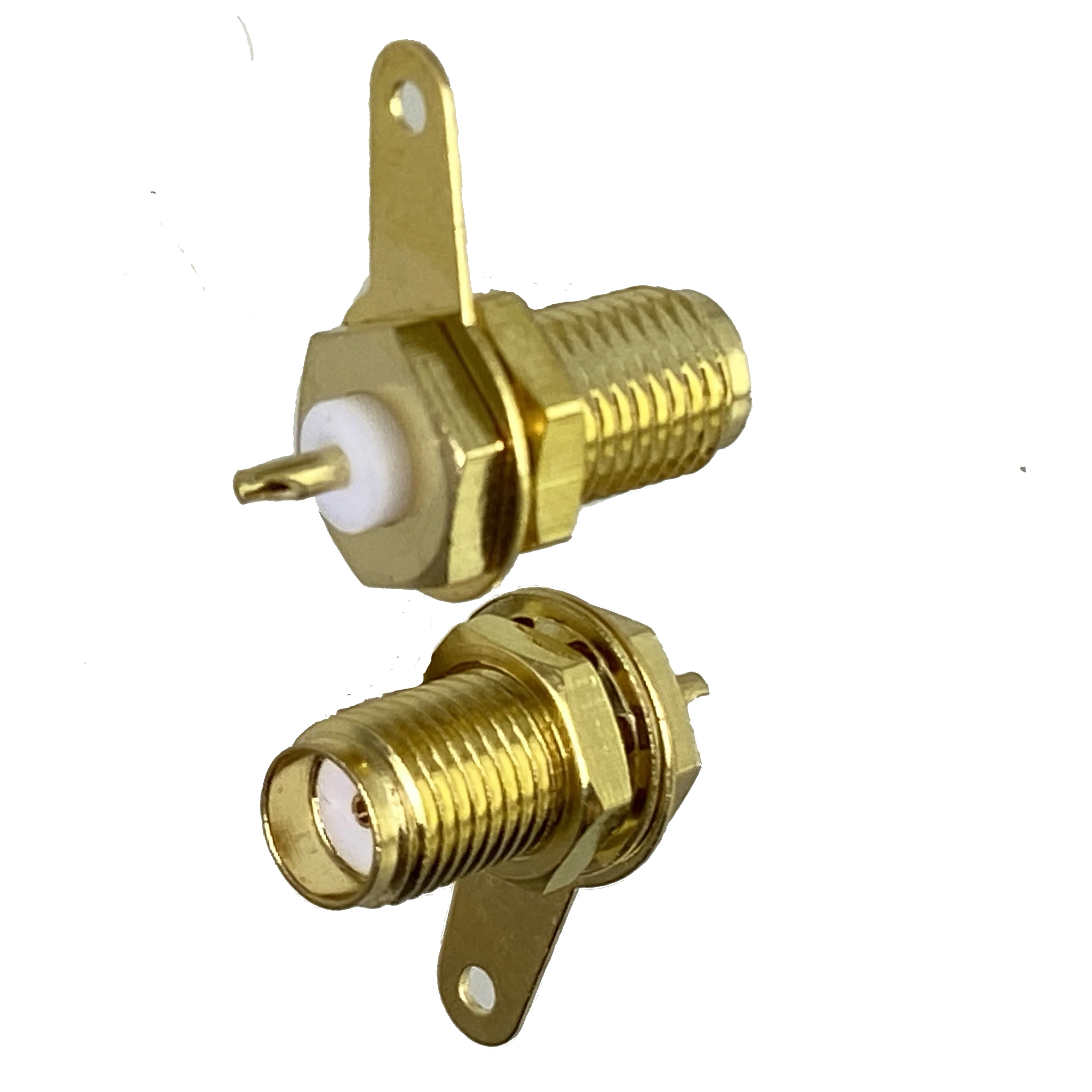 

1pcs SMA Female Jack Bulkhead Nut PTFE Connector Solder Panel Mount RF Coaxial Brass 50ohm Wire Terminals Straight New