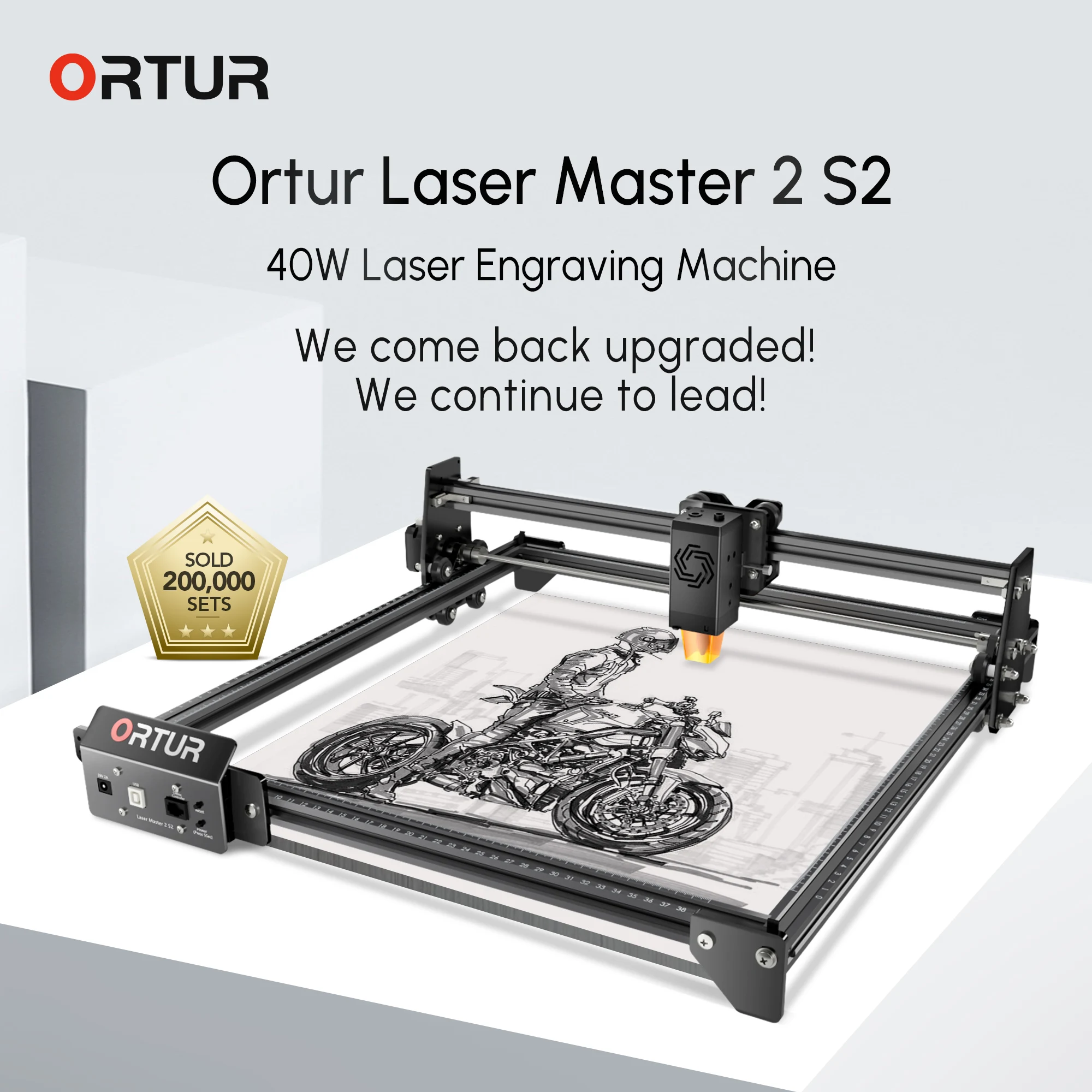 2022 New Ortur Master 2 Powerful FAC Desktop DIY Logo Mark Printer Carver Laser Engraving Machine Fixed Focal Laser 32-bit MCU