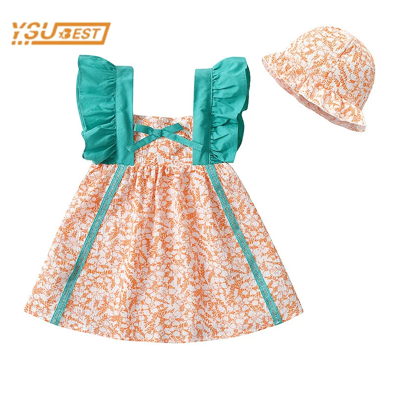 

Летнее платье для маленьких девочек, милое детское платье без рукавов с принтом, новинка 2022, детское платье для маленьких девочек, детская о...