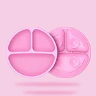 Детские блюда, силиконовая миска на присосках, Детская силиконовая миска, тренировочная посуда для малышей, Детская миска для кормления, ложка, вилка, набор тарелок, подарок