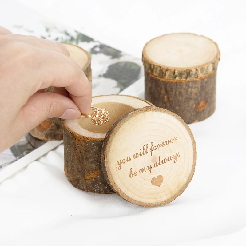 

Wedding Ring Bearer Box Rustic Wooden Ring Box Engagement Wooden Jewelry Box Ring Holder for Marriage Wedding Party Keepsake Box