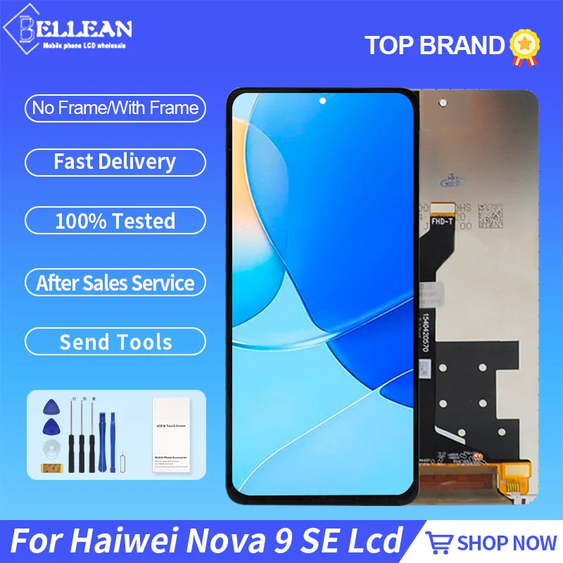 

6,78 дюймовый дисплей Nova 9 SE для Huawei Honor 50 SE, ЖК-дисплей с сенсорным экраном и дигитайзером, Nova 9 SE, в сборе, с рамкой