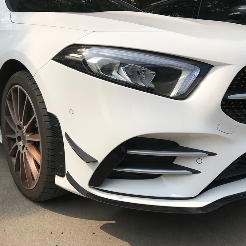 

2pcs Front Bumper Intake Frame Grille Carbon Fiber Look Air Vent Hood Fender Trim Suitable for -Benz A-Class A180L A200L