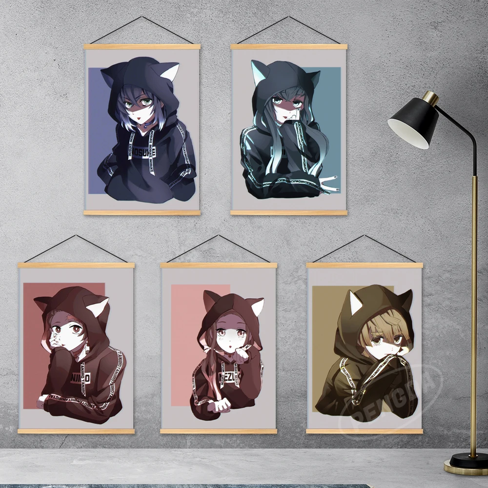 

Настенная Картина на холсте с изображением рассекающего демонов, деревянный плакат камадо незуко, модульные аниме картины для гостиной, до...