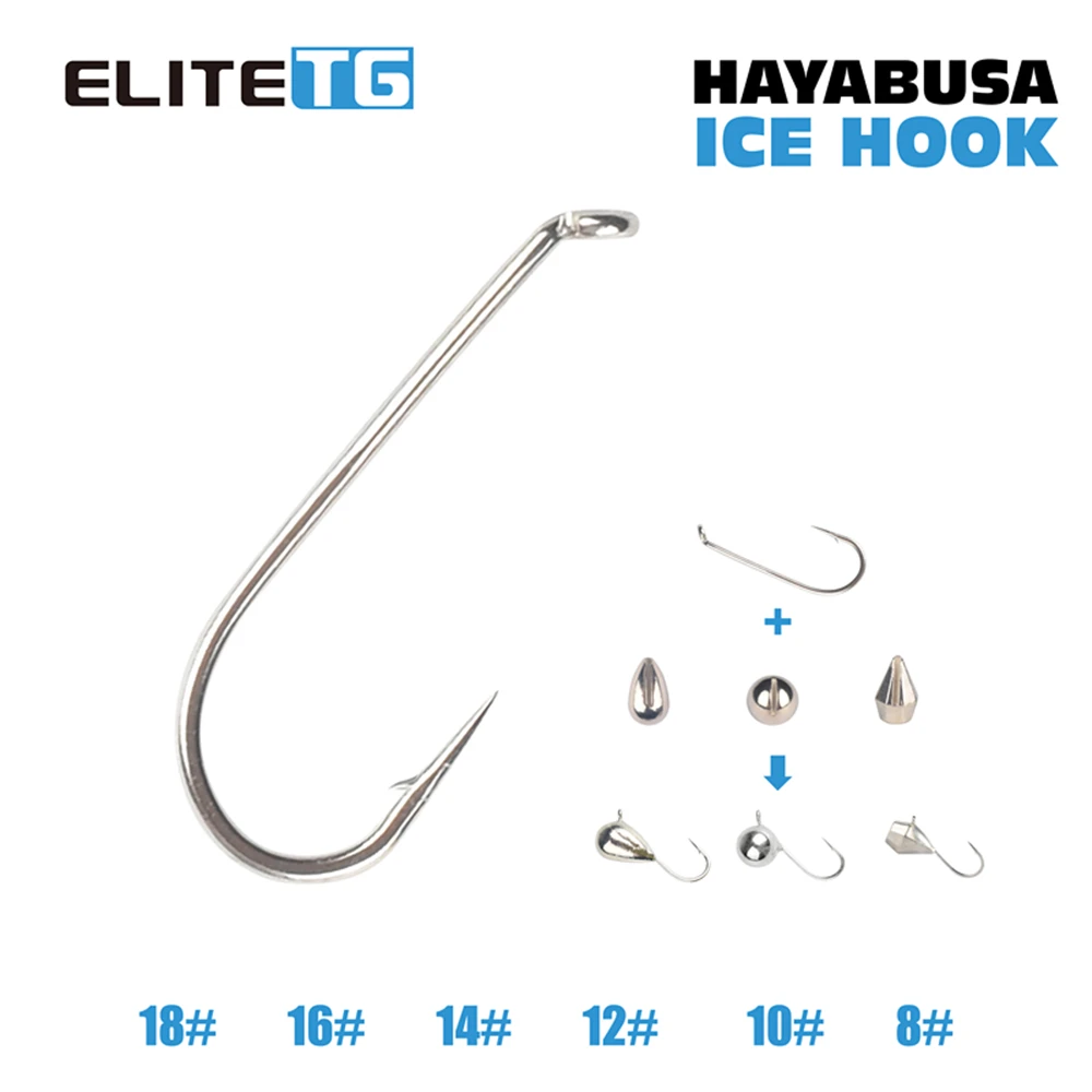Elite TG 100 шт. крючок Hayabusa для подледной рыбалки #8/10/12/14/16/18 японский материал