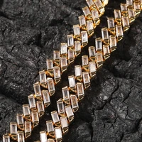 2022 pure color new zircon bling bling iced out brass chain cz necklace fashion hip hop jewelry bn034