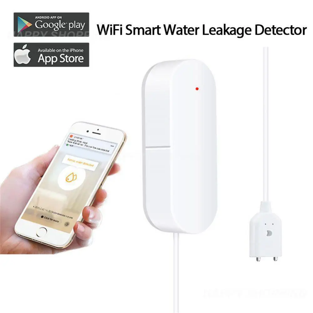 

Flood Detector Smart Life Overflow Alarm Tuya Wifi Voice Control Home Security System Water Leakage Detection Smart Home