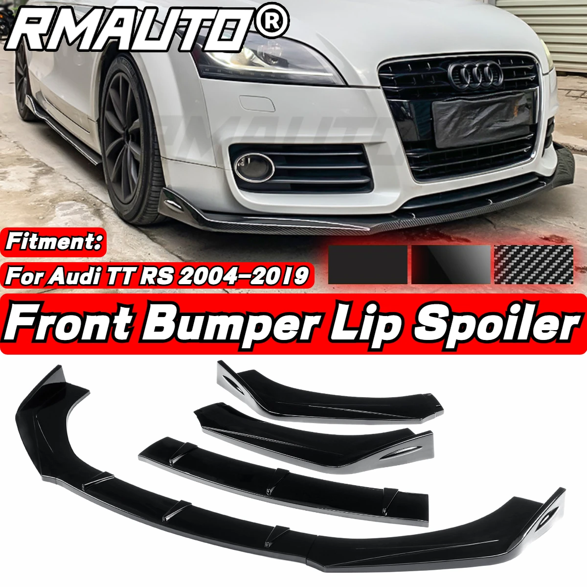 

3Color 3PCS TT RS Car Front Bumper Splitter Lip Splitter Body Kit Spoiler Diffuser Protector Guard For Audi TT RS 2004-2019