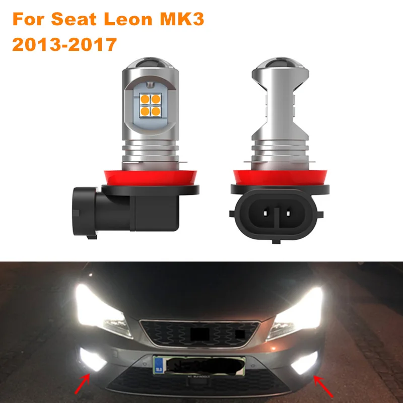 

Для Seat Leon 3 MK3 2013-2017 2 шт./партия Canbus без ошибок белый светодиод Автомобильная передняя противотуманная фара