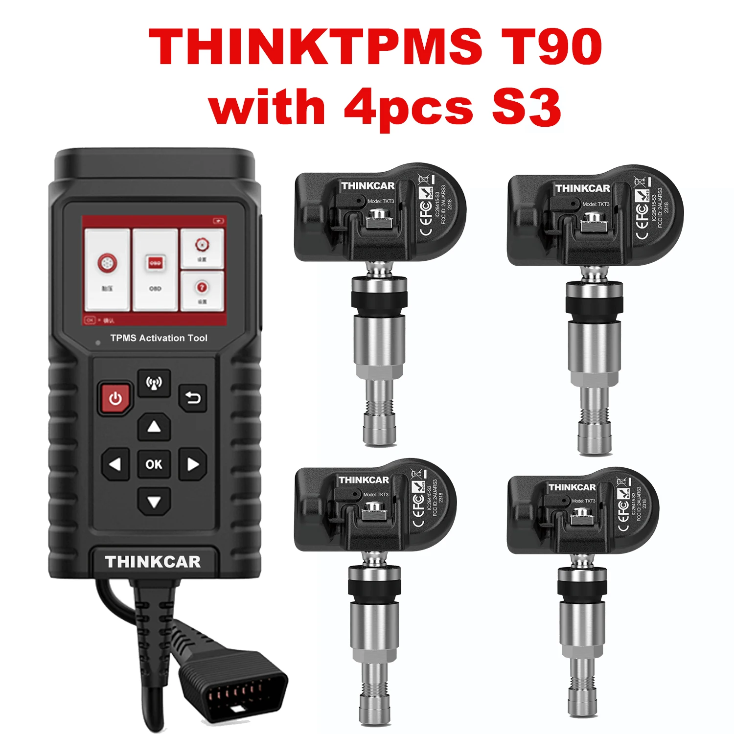 

v2.04 ThinkCar THINKTPMS TP T90 Программатор TPMS S3 315 МГц 433 МГц 2 в 1 Инструмент для диагностики давления в автомобильных шинах Инструмент для обслуживания датчика TPMS