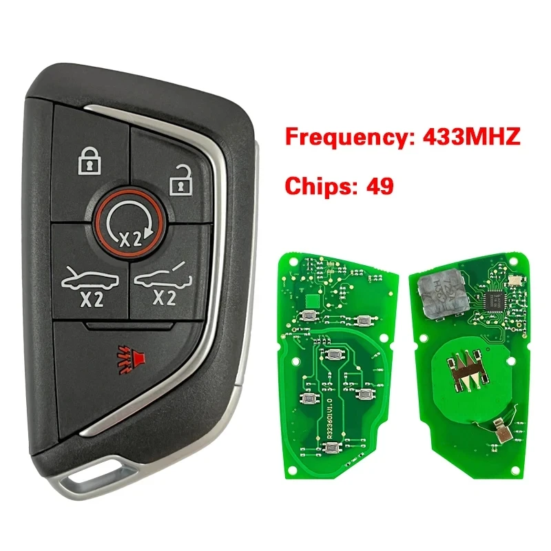 

KEYECU для Chevrolet Corvette C8 2020 2021 2022 YG0G20TB1 Smart P/N: 13538852 13545155 13538851 13538850 Ключ дистанционный 433 МГц ASK