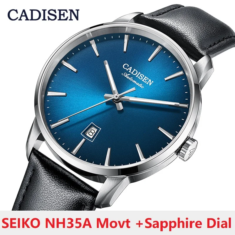 

Мужские механические часы CADISEN C8173, светящиеся мужские часы из нержавеющей стали 316L, автоматические часы NH35A, взломные часы с сапфировым меха...