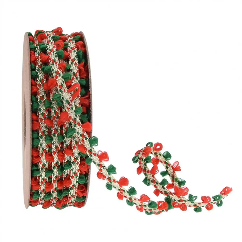 

1 Roll Christmas Ribbon Durable Soft Touch Tiny Furball Design Festive Reusable Creative Parties Decoration Ribbon for Home