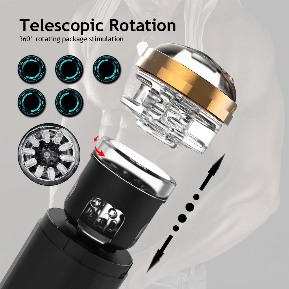 Мужской автоматический вращающийся ретрактабельный мастурбатор, имитирующий отсасывание и стимулирующий силиконовую вагину для массажа пениса вибратор-взрослый товар.