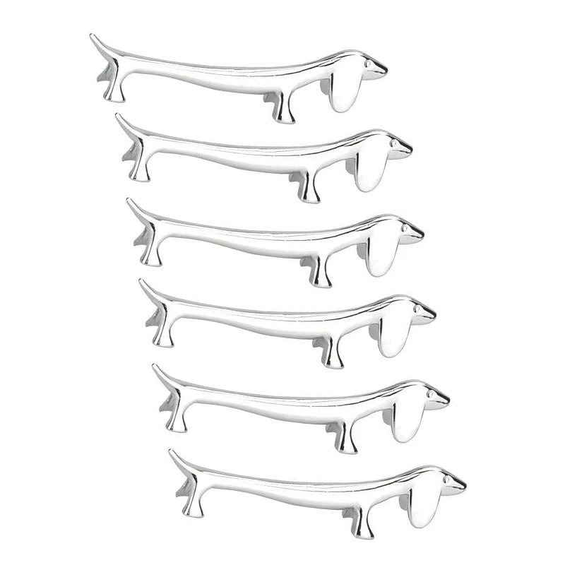 

6 Pcs Chopsticks Rest Little Dog Chopsticks Holder Dachshund Zinc Alloy Fork Stand Spoon Tableware Rack Holder Tool