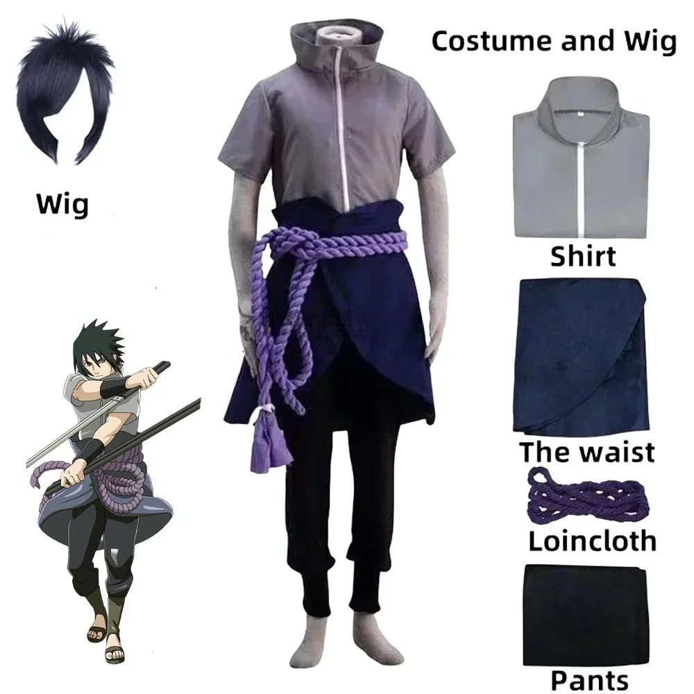Anime Uchiha Sasuke Cosplay Outfit Halloween Costume Party Role Play Uniform Comic Clothes