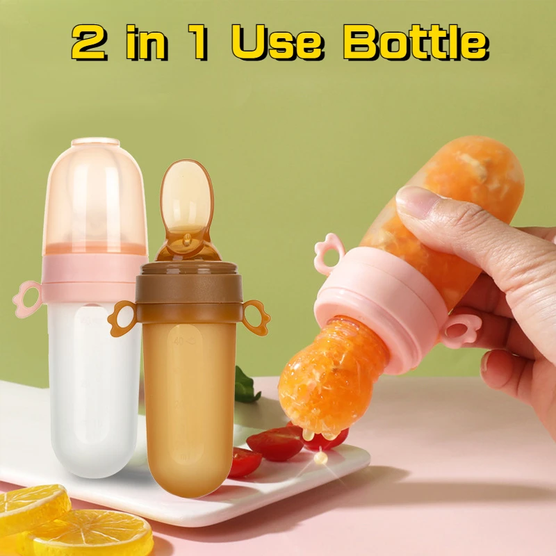 

Baby Feeding Bottle Teether Baby Silicone Rice Paste Cereal Feeding Squeeze Bottle Spoon Feeder for Newborn Child Utensils