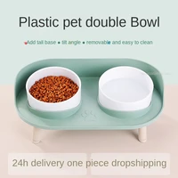 non slip double cat bowl dog with stand pet anti tip pet feeder bowl dog bowl large adjustable height cat furniture mascotas