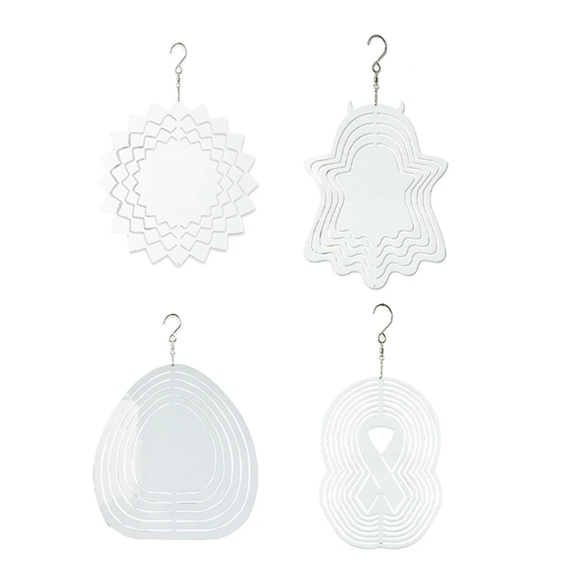 

4Piece Sublimation Wind Spinner Blanks 3D Wind Spinners For Outdoor Garden Decoration Combination