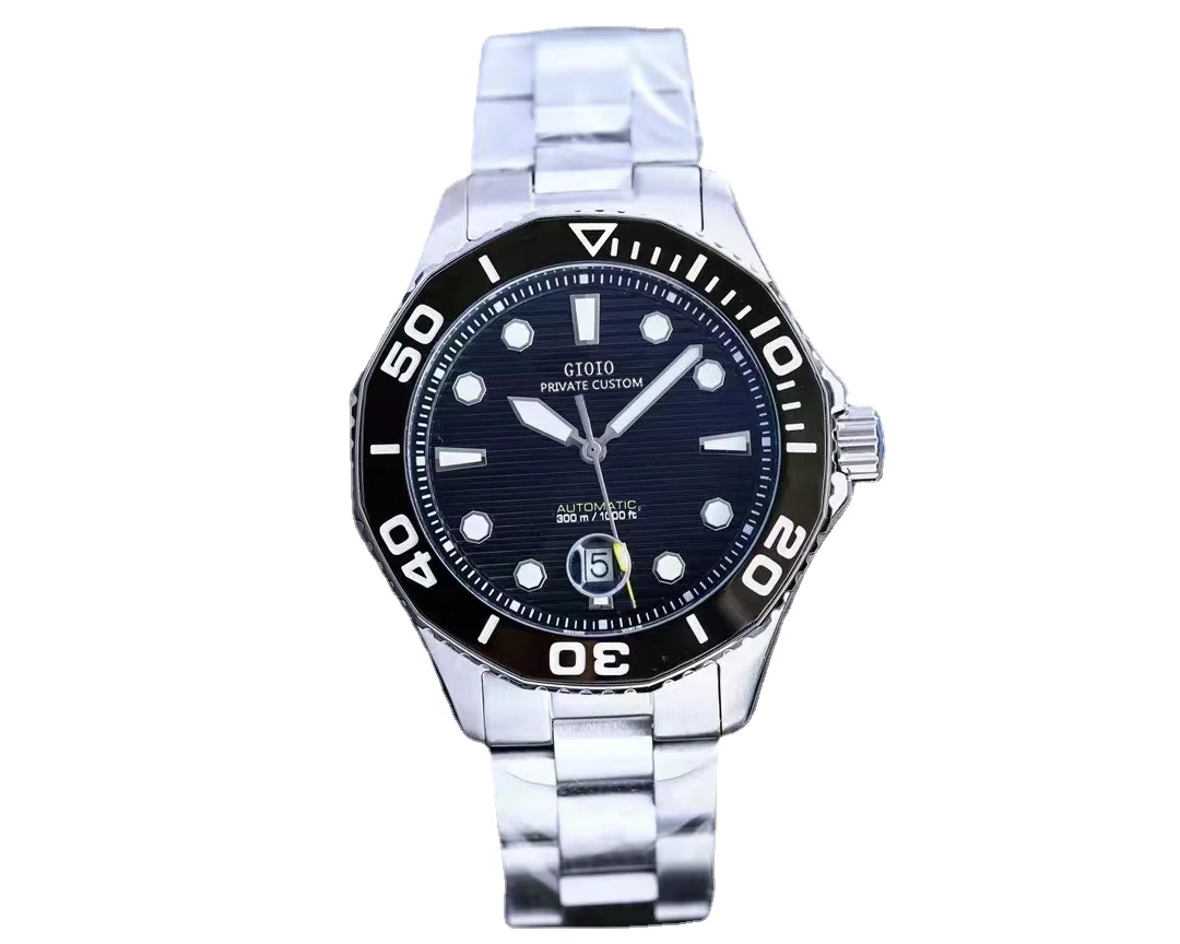 

Mens Automatic Mechanical Watch Blue Black Ceramic Rubber