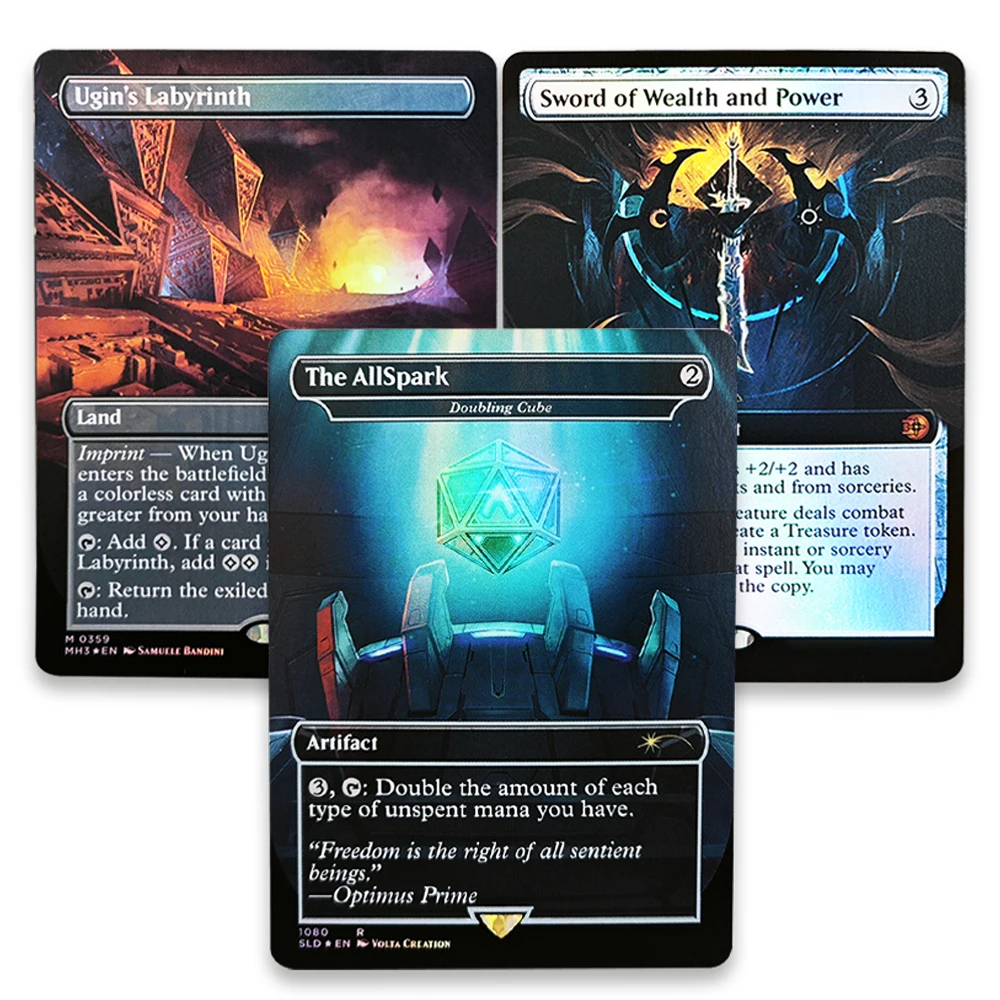 Фото Коллекционные карты TCG: Редкие магические фольгированные карты — Лабиринт Угина/Меч богатства и власти/Всеобъемлющий Исконный Источник — Игрушки, подарки для мальчиков №1