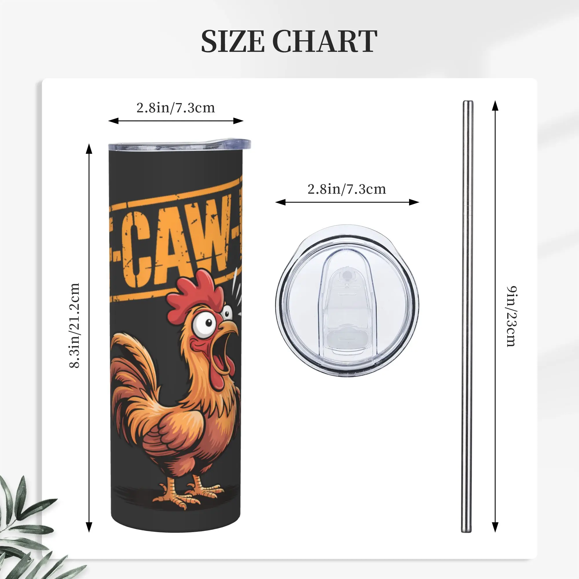 Фото Забавная кружка F-Caw-F Chicken FCAWF с двойными стенками, вакуумной изоляцией, крышкой, соломинкой, защитой от проливания, для путешествий, 20 унций №4