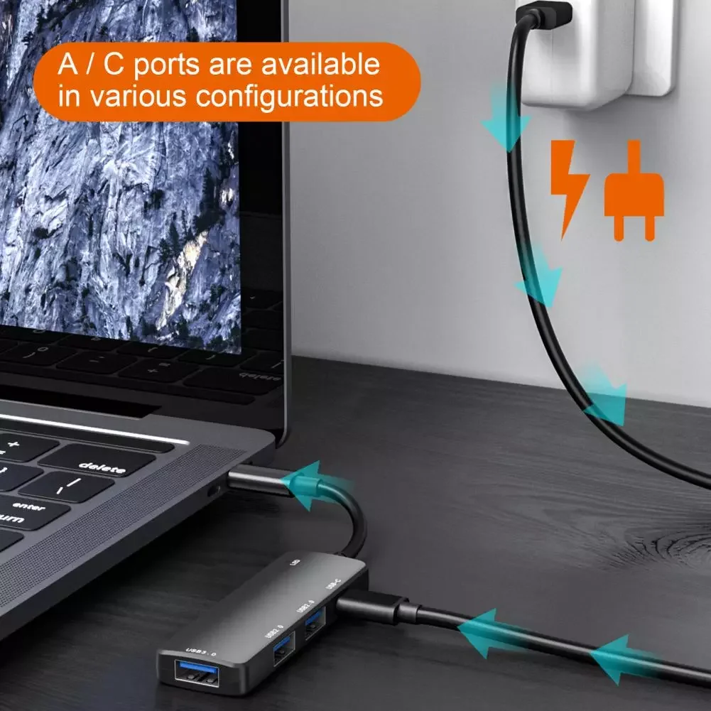 

Высокоскоростная док-станция USB Type-C HUB 3,0, адаптер с несколькими разветвителями, совместимый с аксессуарами компьютера Windows Mac