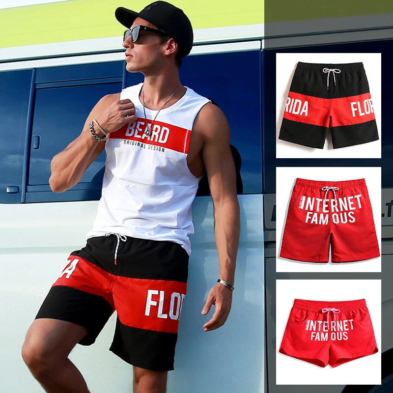 

Q49 новые мужские спортивные шорты для тренажерного зала, мужские пляжные шорты для серфинга, плавания, мужские купальники, плавки, мужские п...