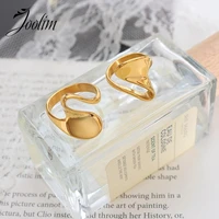 joolim high end 18k gold pvd geometric personality special shaped smooth versatile rings stainless steel jewelry wholesale