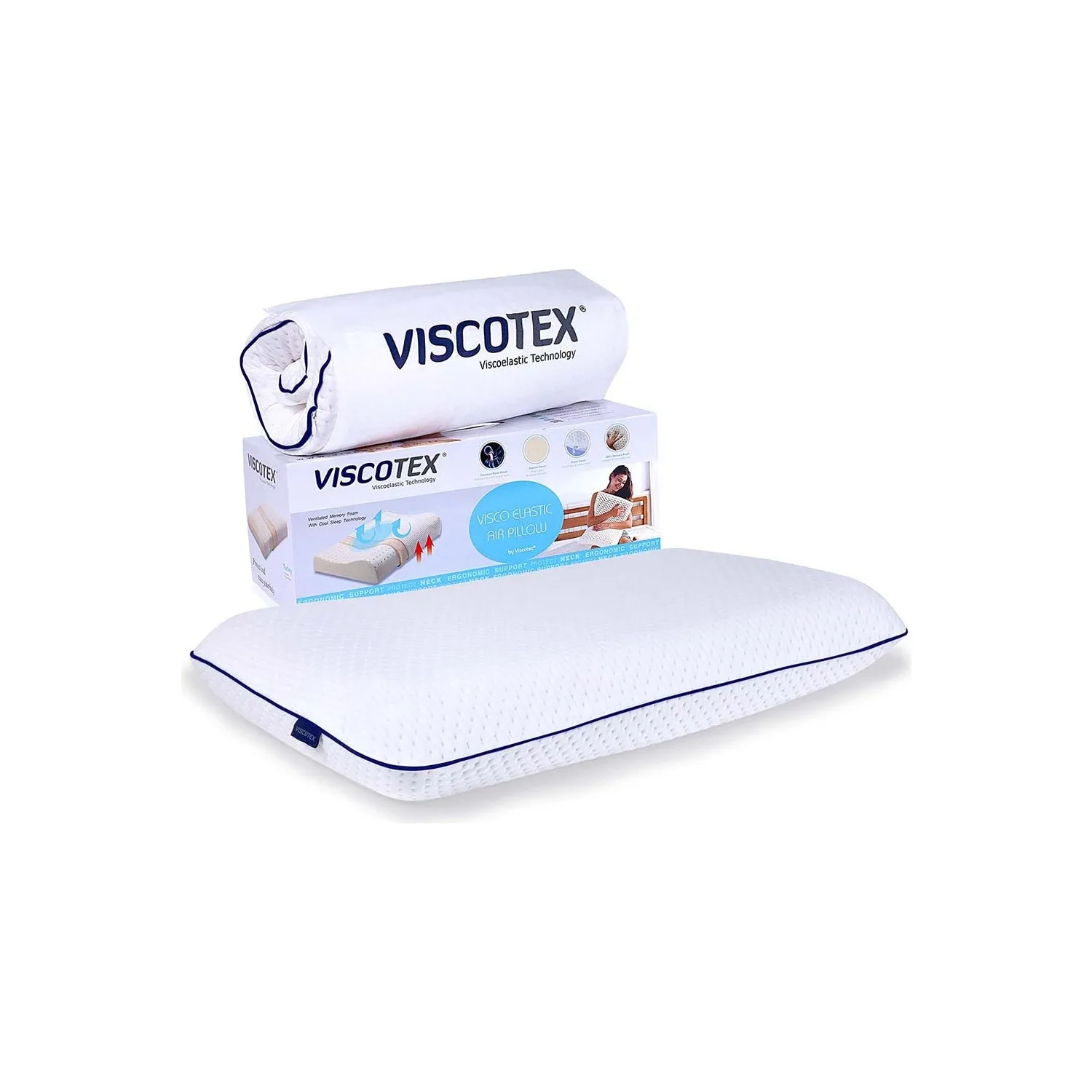 

Подушка Viscotex Чувствительная (Чувствительная), 70x40x12 см, мягкая Ортопедическая подушка для защиты шеи и шеи