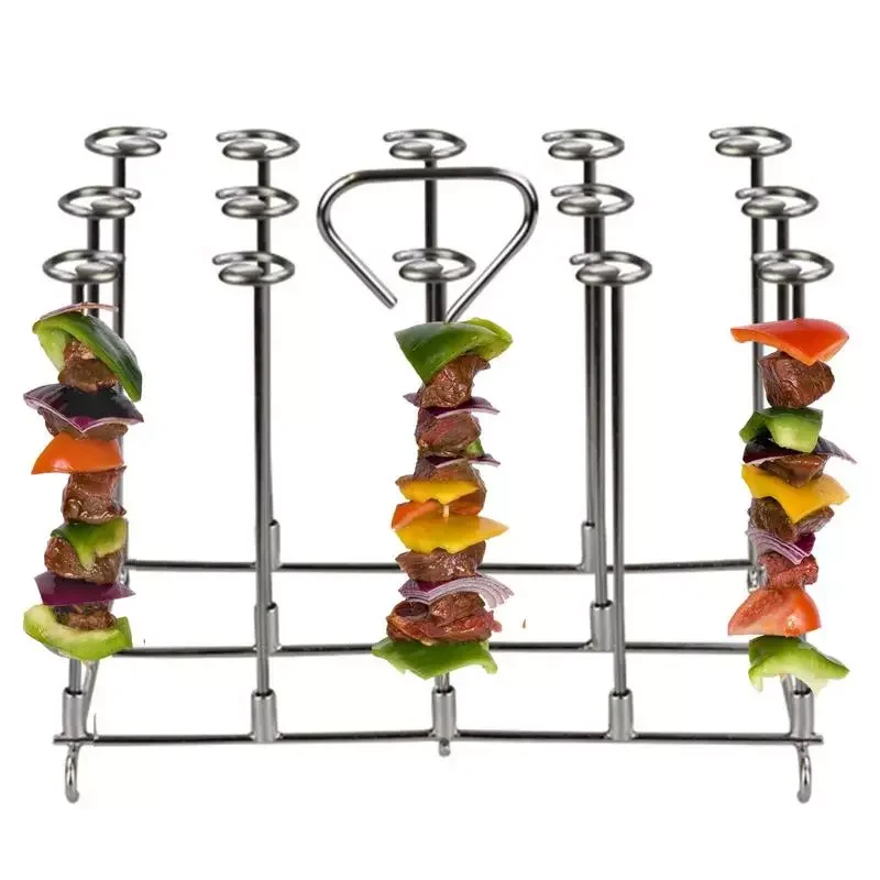 

Air Fryer Skewer Stand Vertical Skewers Holder With Stand Stainless Steel Air Fryer Accessories Grill For Grilling Home Kitchen