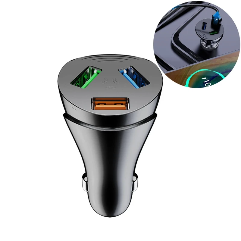 

3-port Vehicle USB Charge Station Automotive Fast Charging Equipment Compatible with Phone Multiple Devices