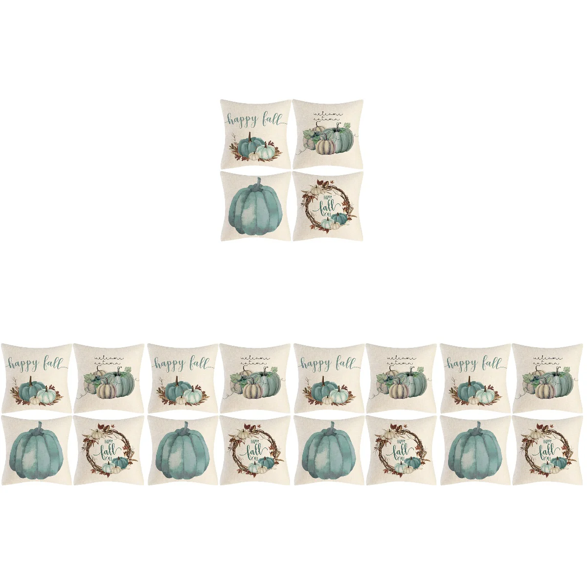 

20 Pumpkins Pillowcase Throw Pillow Cover Case Thanksgiving Sofa Chair Bed Decor