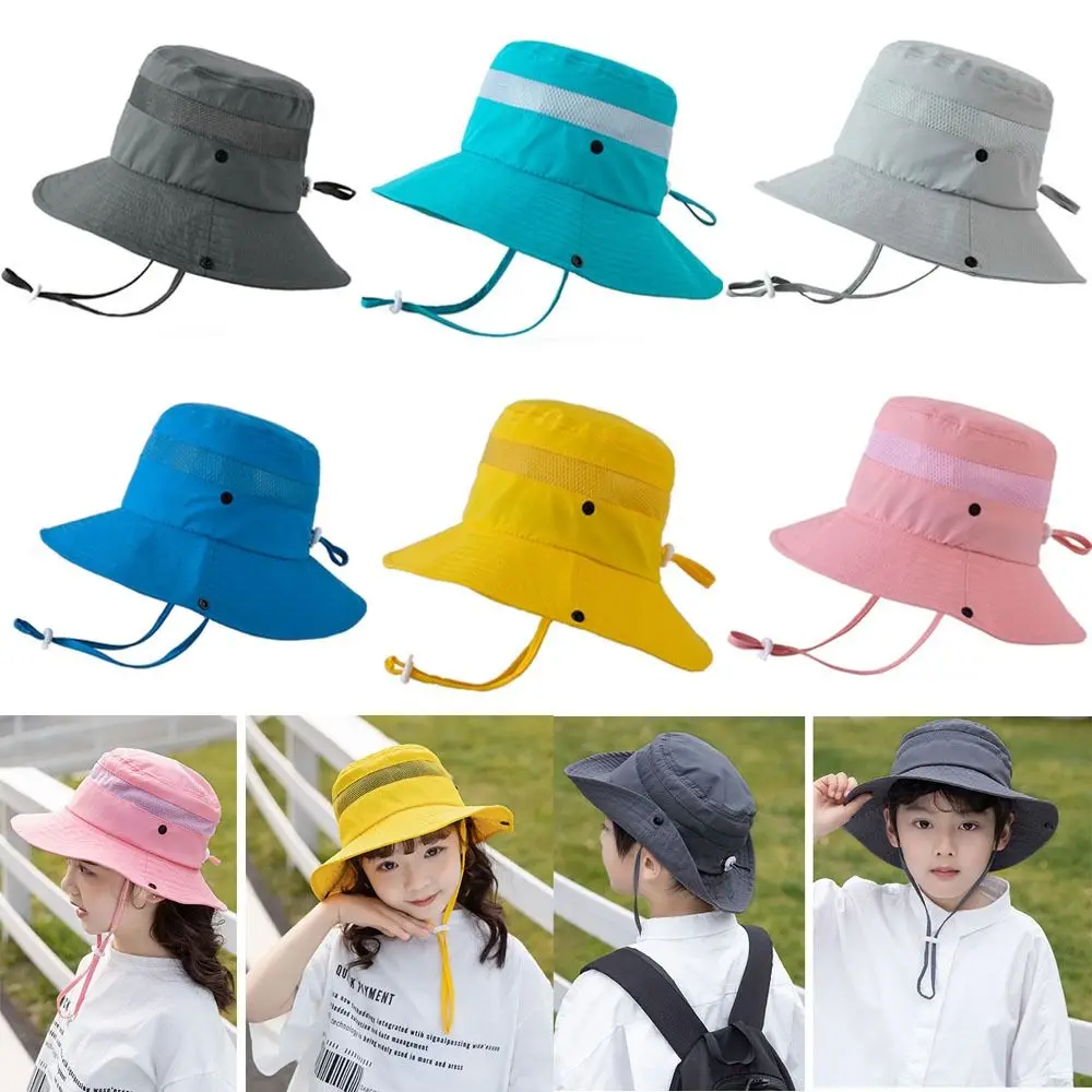 

Шляпа HEALLOR для защиты от солнца для мальчиков и девочек, пляжная кепка с широкими полями, защита от УФ лучей, Детская Панама